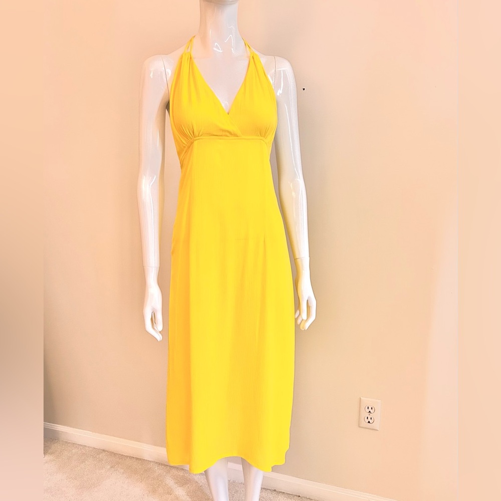 Yellow Halter Sleeveless Dress